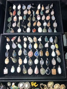 Randomly picked Gemstone Pendant stamped 925 or (pick one)